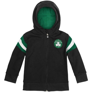 Moletom com capuz e pelúcia macia Cubcoats Boy's Boston Celtics Preschool 2 em 1 com zíper completo e transformação, preto
