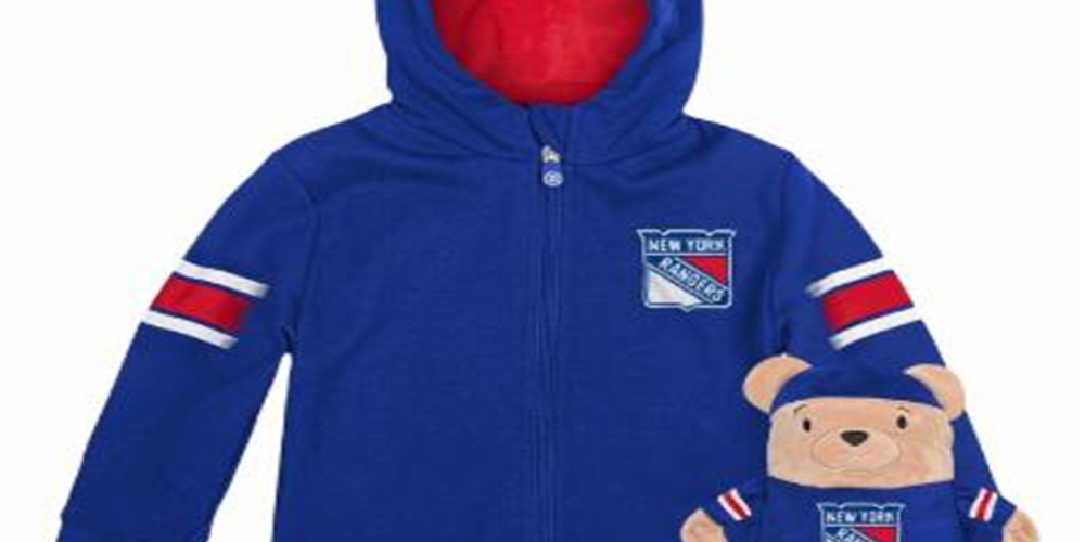 Moletom com capuz e pelúcia macios Cubcoats New York Rangers 2 em 1 para meninos