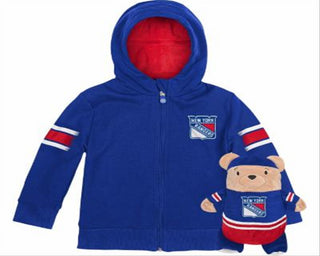 Moletom com capuz e pelúcia macios Cubcoats New York Rangers 2 em 1 para meninos