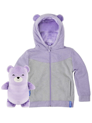 Cubcoats Toddler Big Girl's Bori the Bear 2 em 1 Bicho de pelúcia com capuz roxo