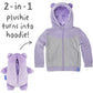 Cubcoats Toddler Big Girl's Bori the Bear 2 em 1 Bicho de pelúcia com capuz roxo