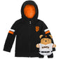 Moletom com capuz e pelúcia macios Cubcoats para meninos pré-escolares San Francisco Giants 2 em 1 com zíper completo e transformação, preto