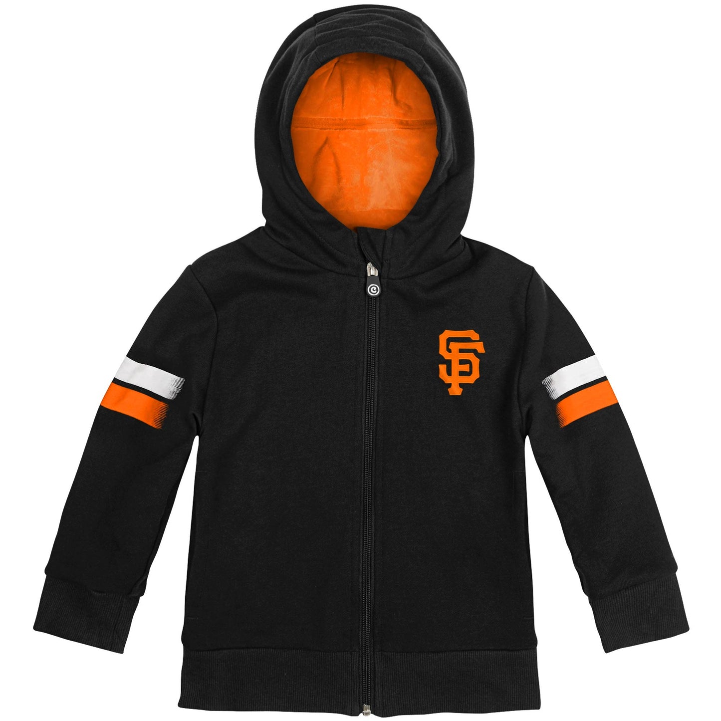Moletom com capuz e pelúcia macios Cubcoats para meninos pré-escolares San Francisco Giants 2 em 1 com zíper completo e transformação, preto