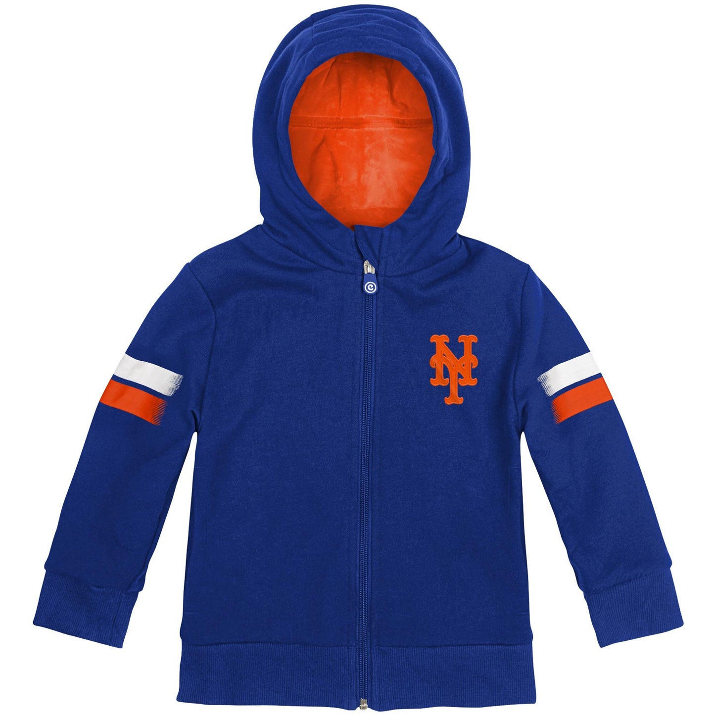Moletom com capuz e pelúcia macios Cubcoats New York Mets 2 em 1 com zíper completo e estampa de transformação para crianças