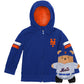 Moletom com capuz e pelúcia macios Cubcoats New York Mets 2 em 1 com zíper completo e estampa de transformação para crianças