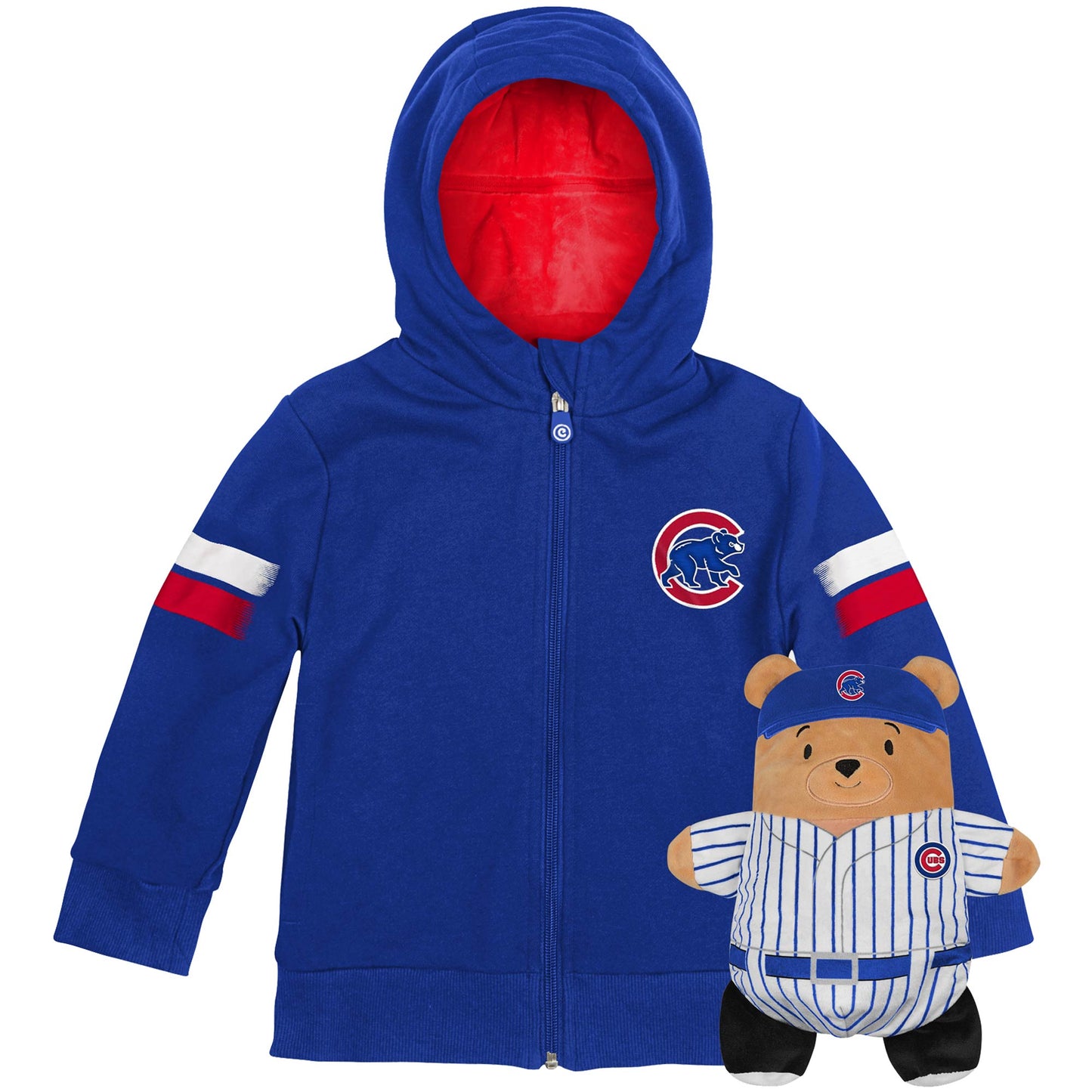 Moletom com capuz e pelúcia macios Cubcoats Chicago Cubs 2 em 1 para meninos