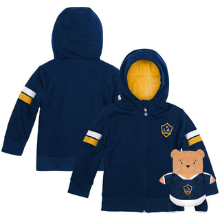 Cubcoats Menino Infantil LA Galaxy 2 em 1 Transformador com Moletom com Zíper Completo e Pelúcia Macia Azul Marinho Tamanho 2T