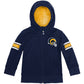 Cubcoats Menino Infantil Los Angeles Rams 2 em 1 com Moletom Transformador com Zíper Completo e Pelúcia Macia Azul-Royal