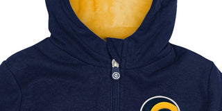 Cubcoats Menino Infantil Los Angeles Rams 2 em 1 com Moletom Transformador com Zíper Completo e Pelúcia Macia Azul-Royal
