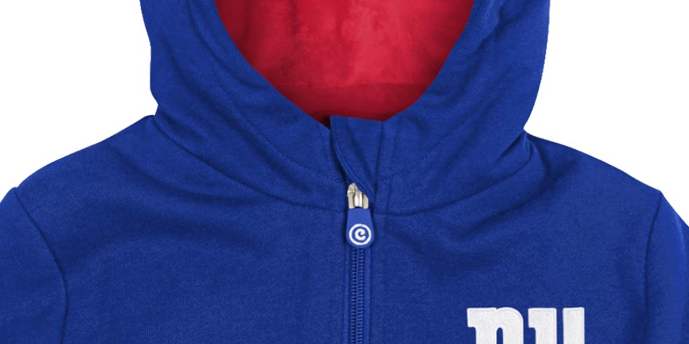 Moletom com capuz e pelúcia macios Cubcoats New York Giants 2 em 1 para meninos