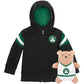 Moletom com capuz e pelúcia macia Cubcoats Boy's Boston Celtics Preschool 2 em 1 com zíper completo e transformação, preto