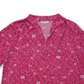 Top feminino com estampa floral e decote em V plissado, rosa, tamanho pequeno