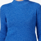 Karen Scott Suéter Feminino de Algodão com Gola Falsa Azul Tamanho XS