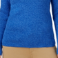 Karen Scott Suéter Feminino de Algodão com Gola Falsa Azul Tamanho XS