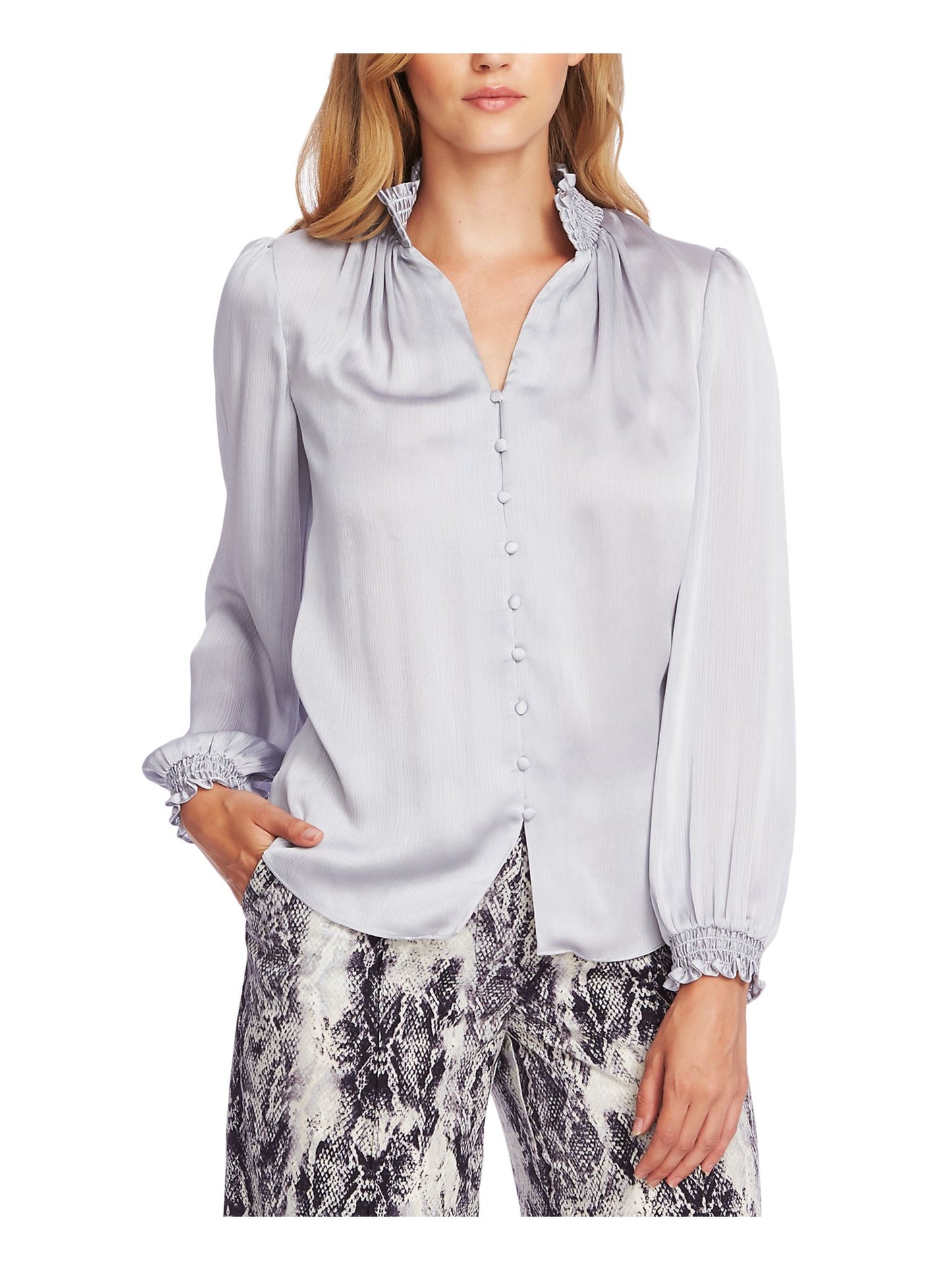 Blusa feminina Vince Camuto para escritório, cinza, tamanho pequeno