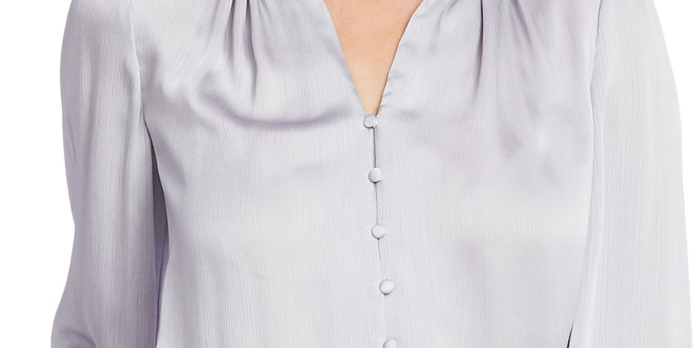 Blusa feminina Vince Camuto para escritório, cinza, tamanho pequeno