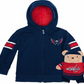 Cubcoats Menino Criança Washington Capitals 2 em 1 Transformando Moletom com Zíper Completo e Pelúcia Macia Azul Marinho