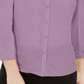 Blusa feminina Bar III com manga bufante e botões, cor lavanda, tamanho pequeno