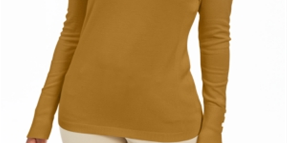 JM Collection Suéter feminino com decote em V e mangas enfeitadas, amarelo, tamanho X-S
