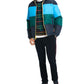 Tommy Hilfiger Casaco impermeável listrado feminino azul tamanho grande