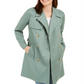 Casaco trench coat feminino clássico liso Charter Club, verde, tamanho médio