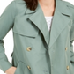 Casaco trench coat feminino clássico liso Charter Club, verde, tamanho médio