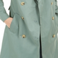 Casaco trench coat feminino clássico liso Charter Club, verde, tamanho médio