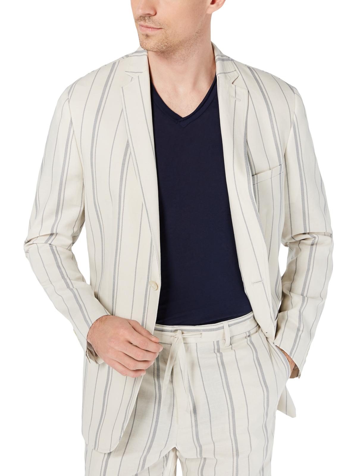 Blazer listrado masculino de dois botões da INC International Concepts, marrom, tamanho XXX-G