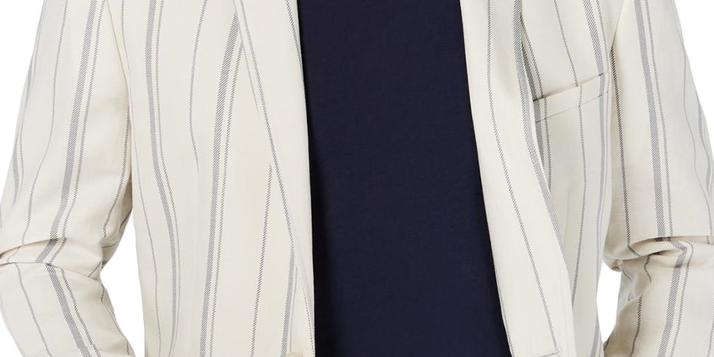 Blazer listrado masculino de dois botões da INC International Concepts, marrom, tamanho XXX-G