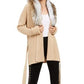 Cardigan feminino Michael Kors com acabamento em pele sintética, marrom, tamanho extrapequeno