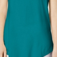 Camiseta feminina JM Collection com ombros descobertos e manga curta, azul, tamanho X-G