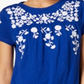 Camiseta feminina de algodão com estampa floral Charter Club, azul, tamanho extragrande