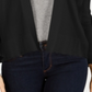 Cardigan feminino aberto em malha texturizada Charter Club, preto, tamanho médio