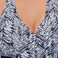 Vestido de banho feminino Island Escape com estampa elástica, emagrecedor, copas removíveis, sobrepeliz, cobertura total, preto, tamanho 18W