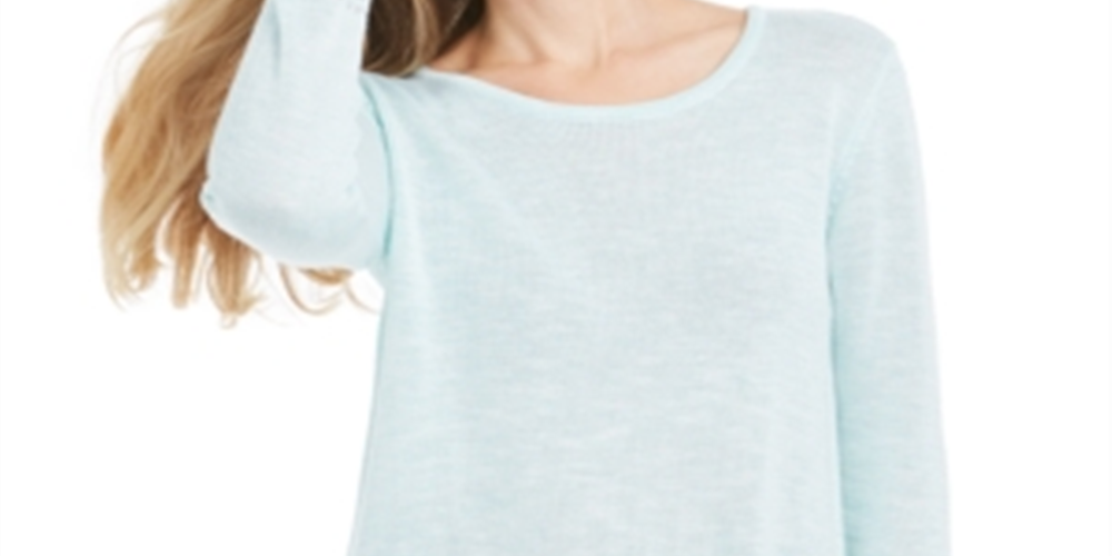 Suéter feminino com acabamento em pointelle, tamanho menta, pequeno e pequeno