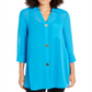 Blusa feminina Alfani semi transparente com manga 3/4, azul, tamanho pequeno P/M