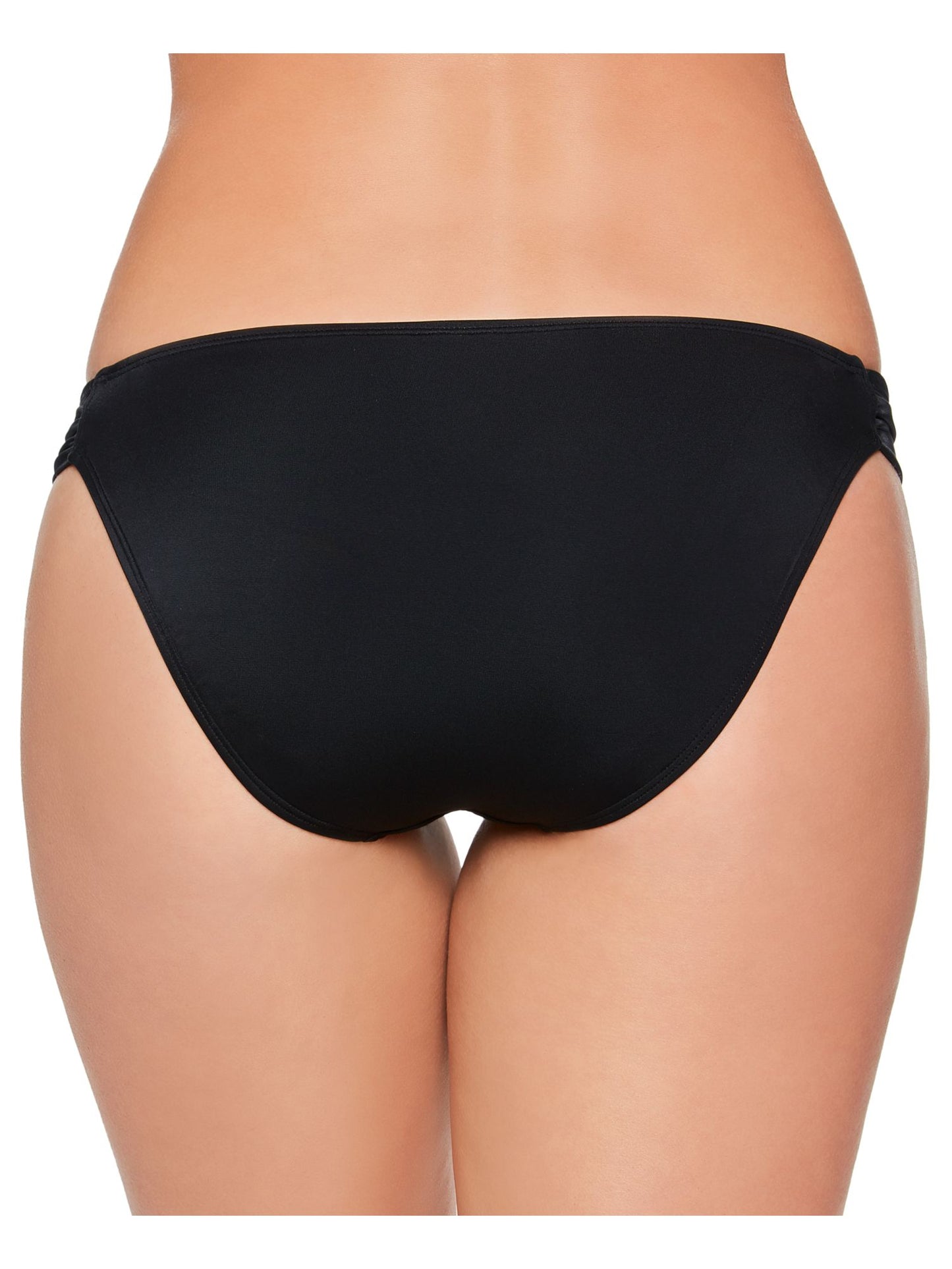 Calcinha de biquíni hipster com aba lateral sólida Salt + Cove Junior, maiô preto