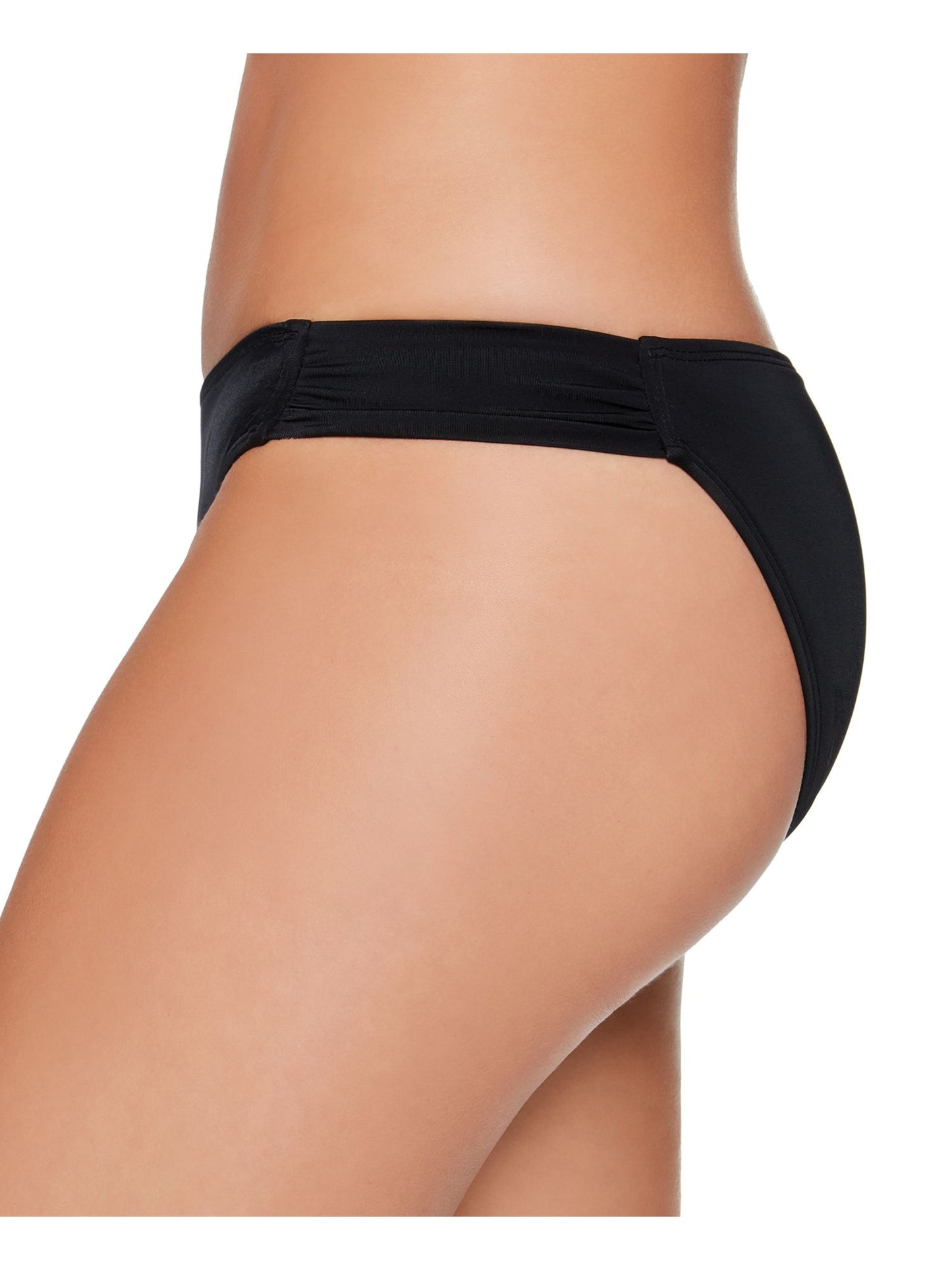 Calcinha de biquíni hipster com aba lateral sólida Salt + Cove Junior, maiô preto