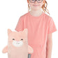 Camiseta infantil feminina Kali the Kitty 2 em 1 com bicho de pelúcia, rosa, da Cubcoats