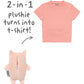 Camiseta infantil feminina Kali the Kitty 2 em 1 com bicho de pelúcia, rosa, da Cubcoats
