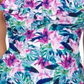 Top de natação tankini estampado feminino Island Escape, branco