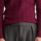 Polo Ralph Lauren Suéter Masculino de Lã e Caxemira em Tricô com Cordão Vermelho Tamanho 2XB