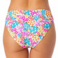 Biquíni feminino hipster com decote redondo California Waves, branco, vários tamanhos, médio