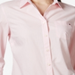 Tommy Hilfiger Blusa Feminina Manga Longa com Botões e Aba 3/4, Rosa, Tamanho P
