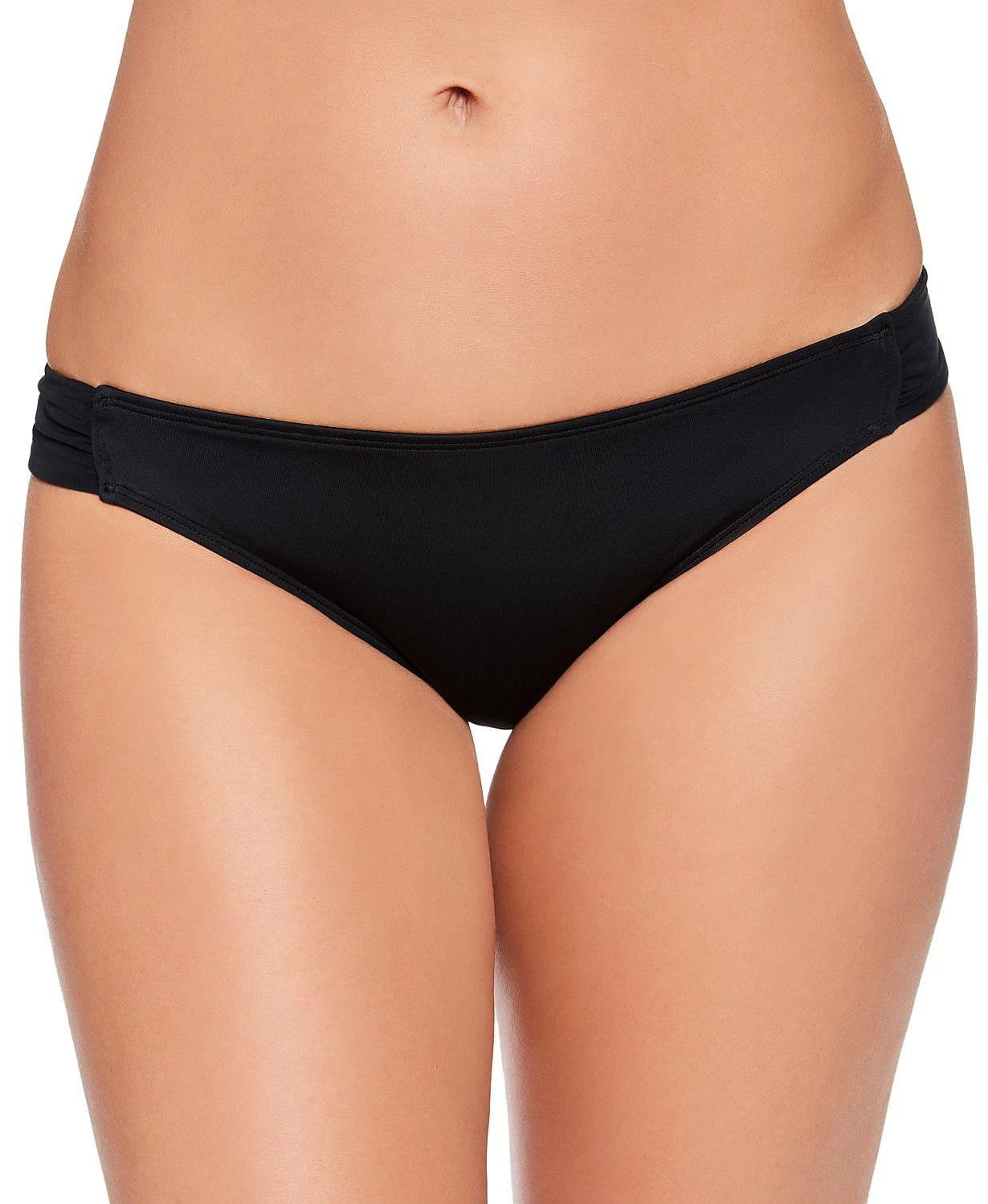 Calcinha de biquíni hipster com aba lateral sólida Salt + Cove Junior, maiô preto