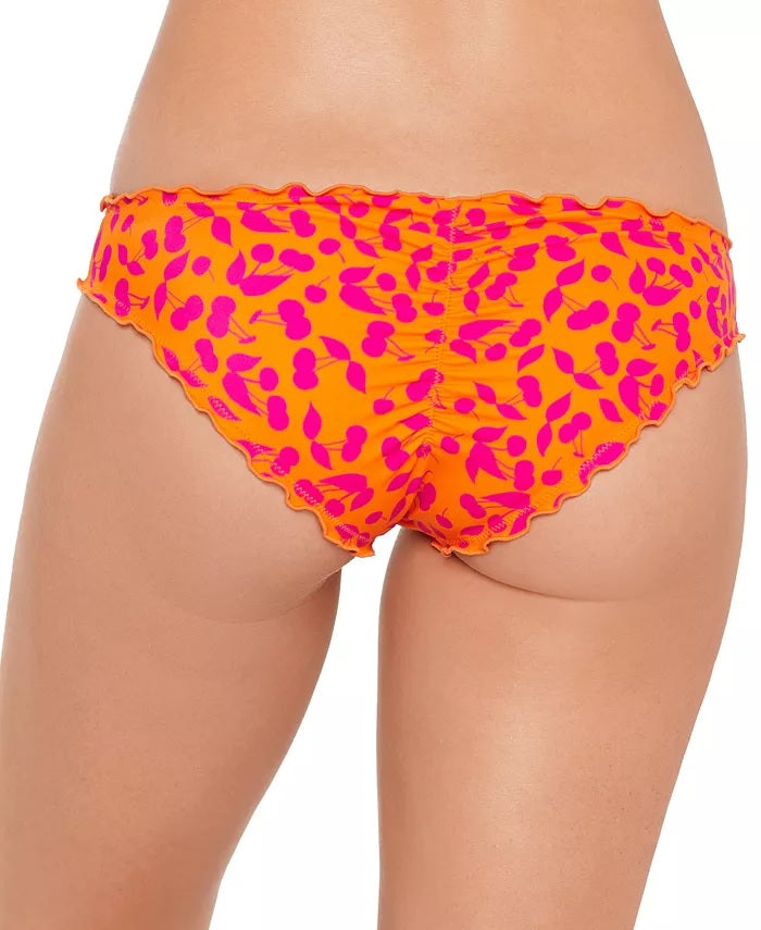 Biquíni Hipster com Babados e Cereja no Top Feminino Salt + Cove Laranja Tamanho Grande