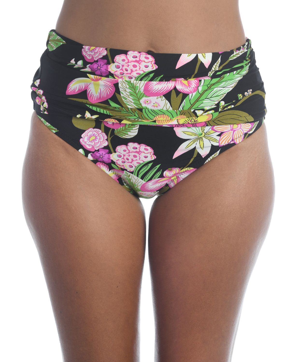 Calcinha de banho feminina Trina Turk Moonlit cintura alta multifloral tamanho 2
