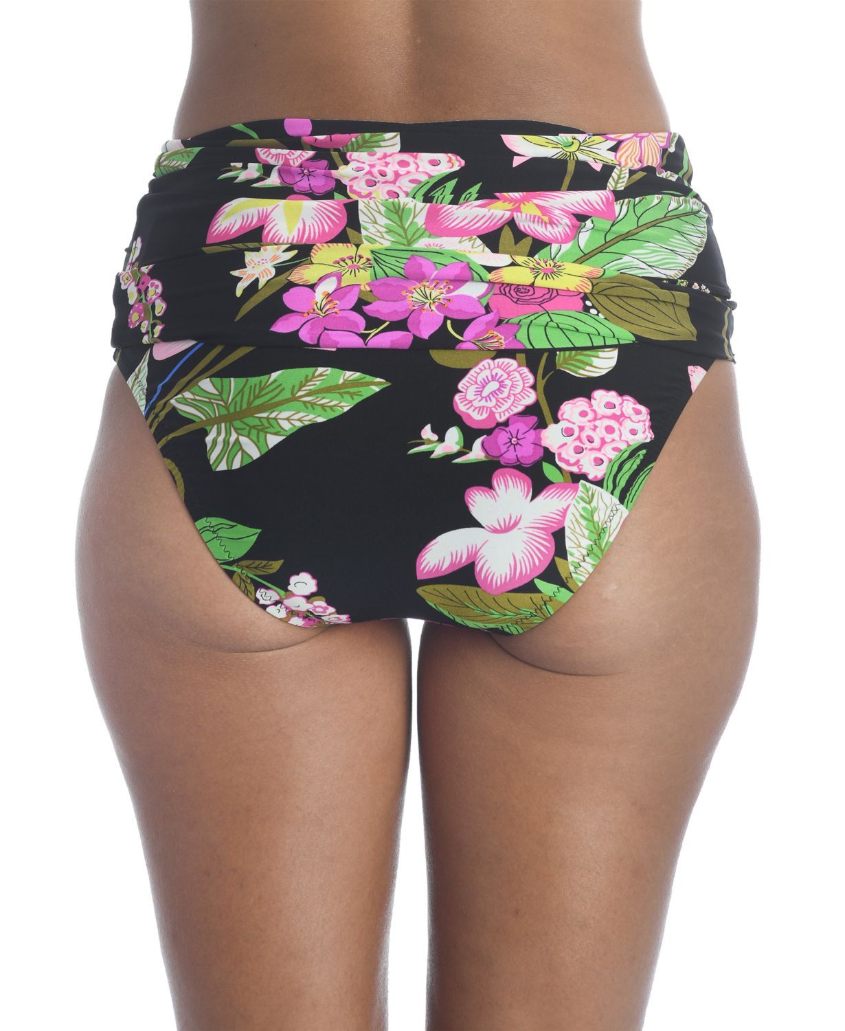 Calcinha de banho feminina Trina Turk Moonlit cintura alta multifloral tamanho 2