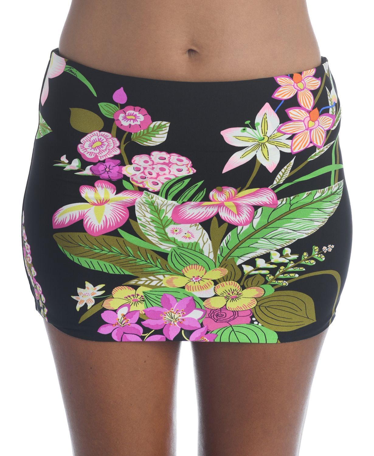 Calcinha de banho feminina Trina Turk Moonlit cintura alta multifloral tamanho 2