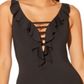 Maiô feminino Bleu Rod Beattie com cadarço e alças finas, preto